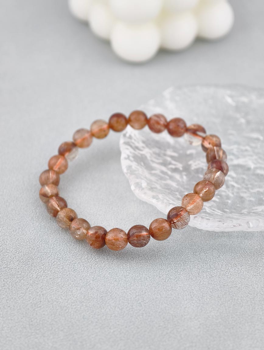 Natural Copper Rutilated Quartz Classic Style Bracelet image