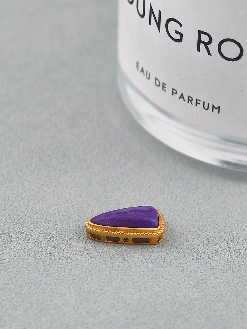 18K Gold Inlaid Natural Sugilite DIY Accessory image