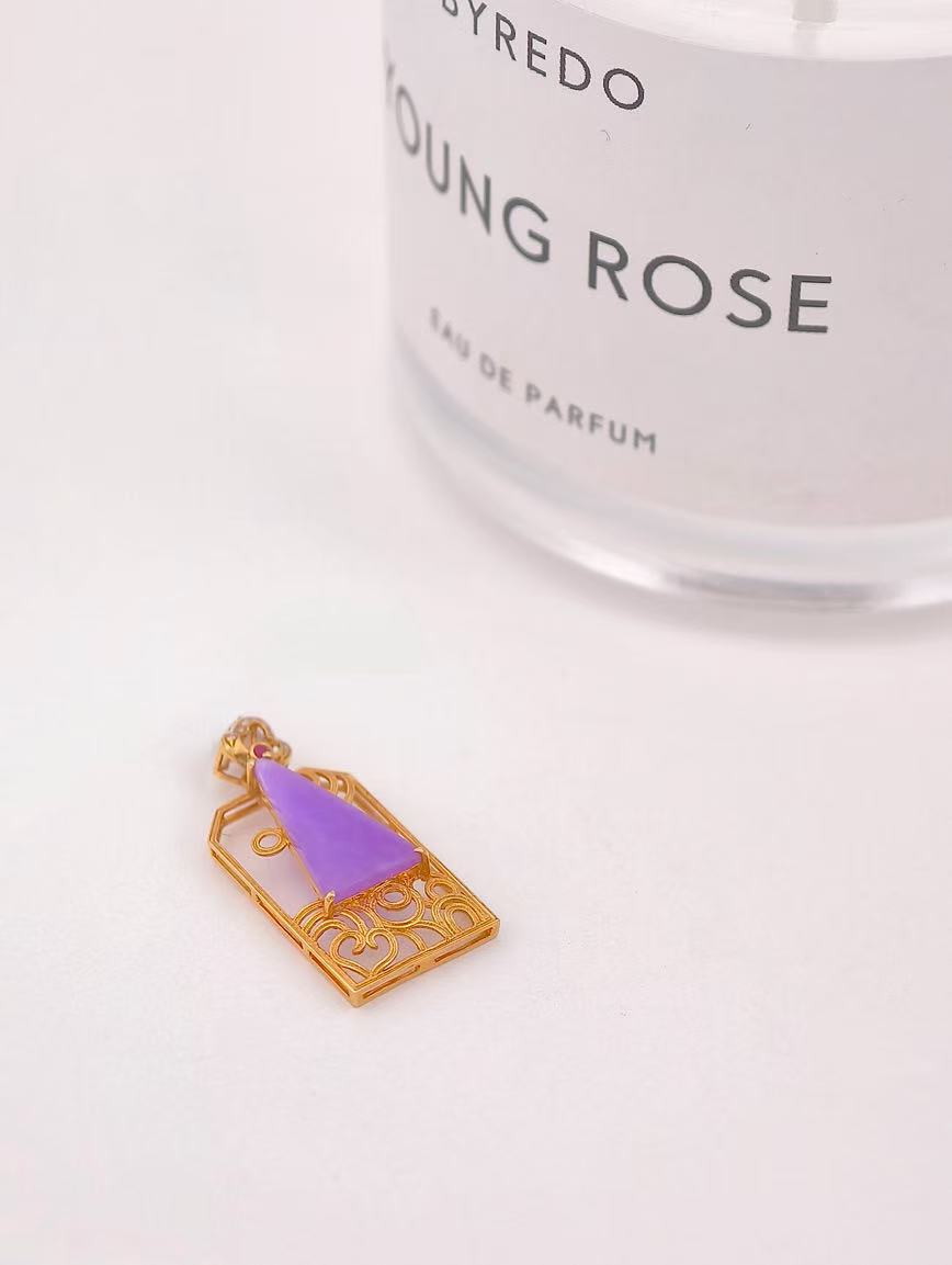 18K Gold Sugilite Pendant image
