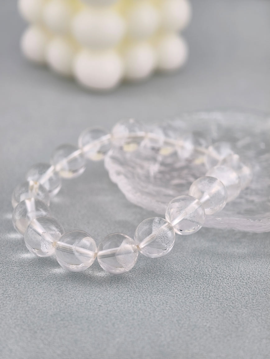 Natural White Phantom Pyramid Bracelet image