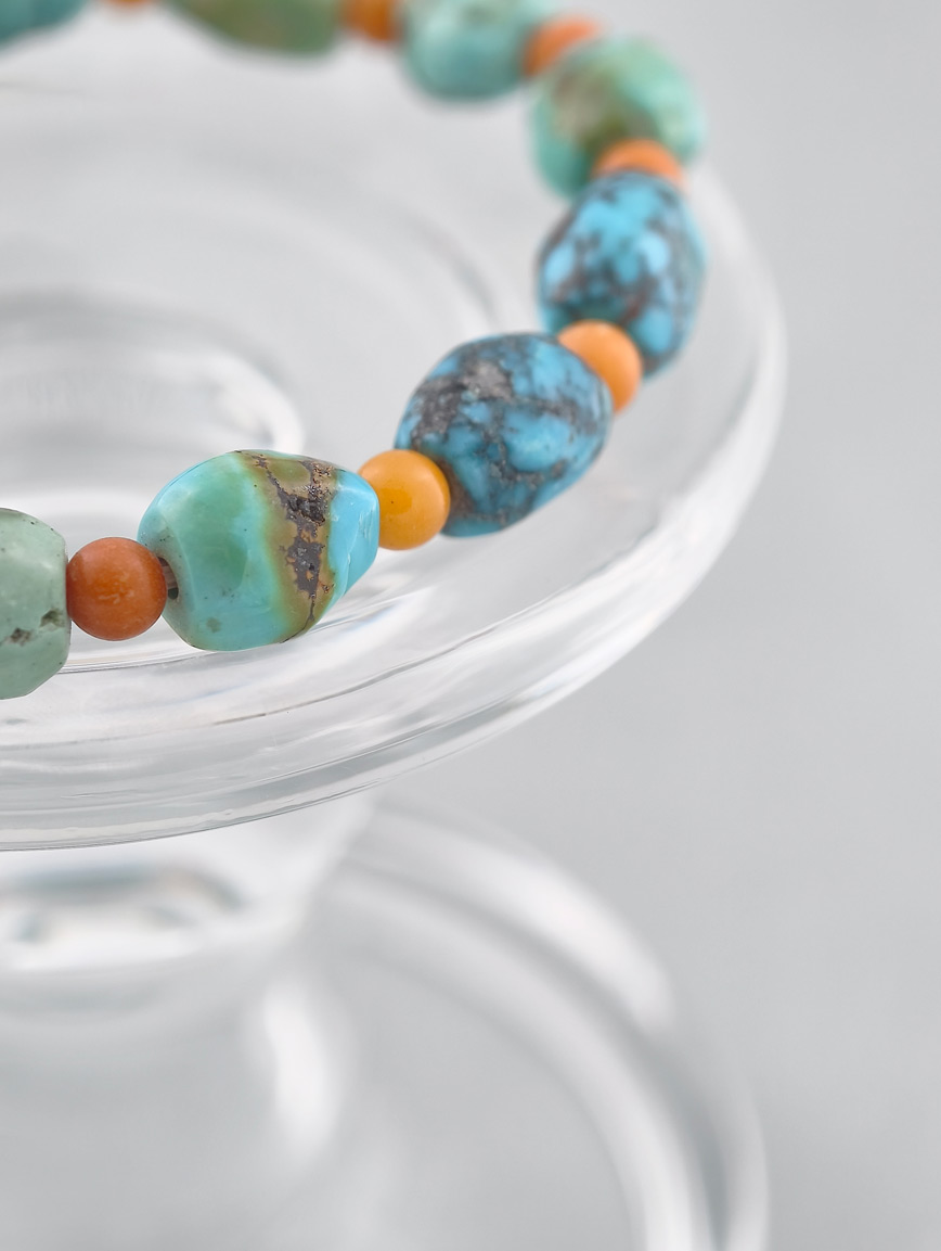 Natural Turquoise and Beeswax Bracelet image