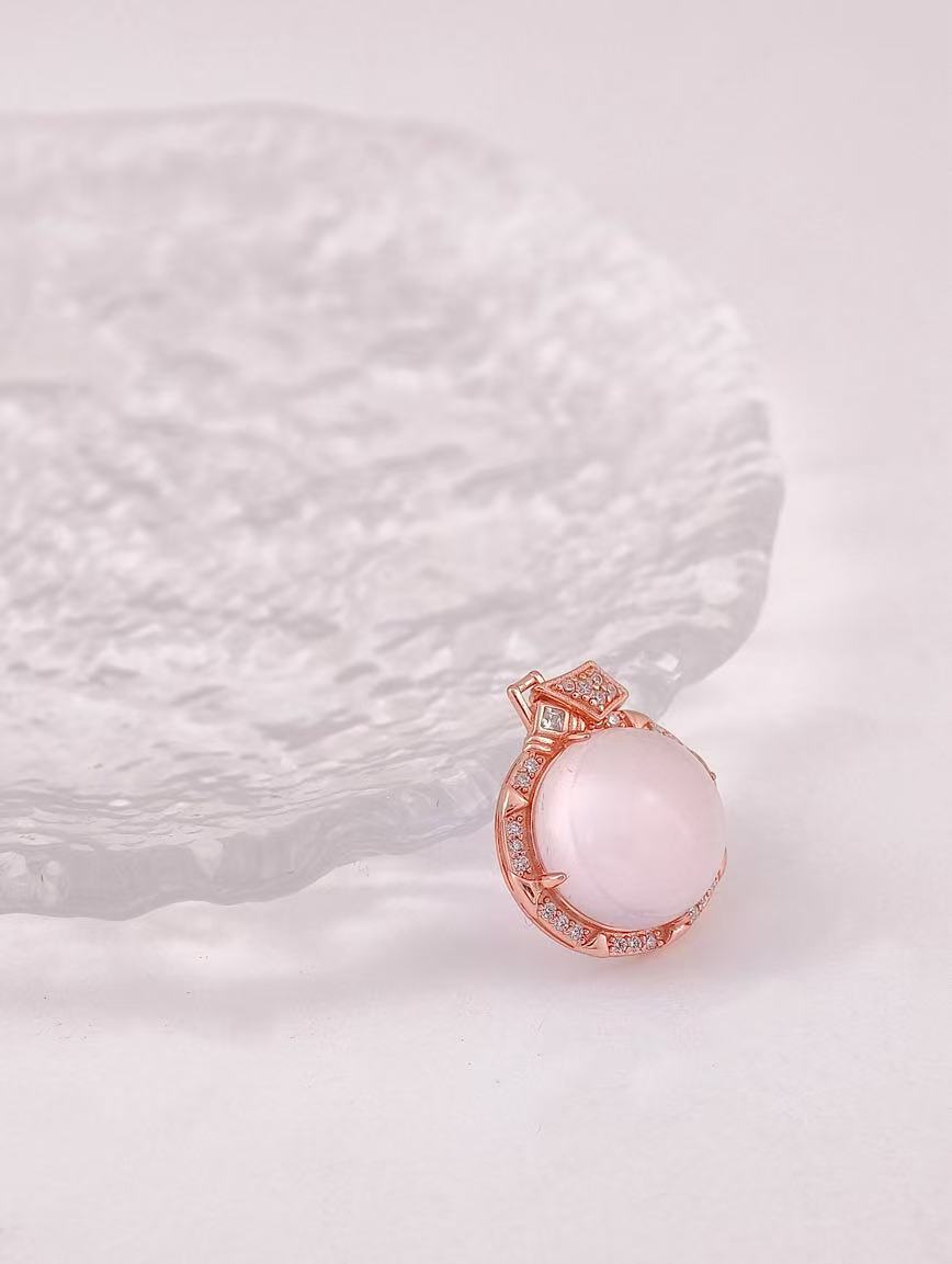 Natural Rose Quartz Sterling Silver Pendant image