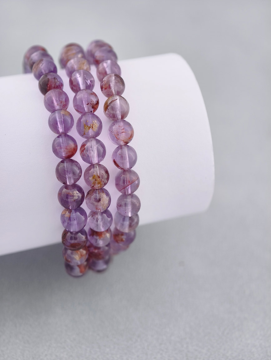 Natural Purple Koi Three-Wrap Bracelet image