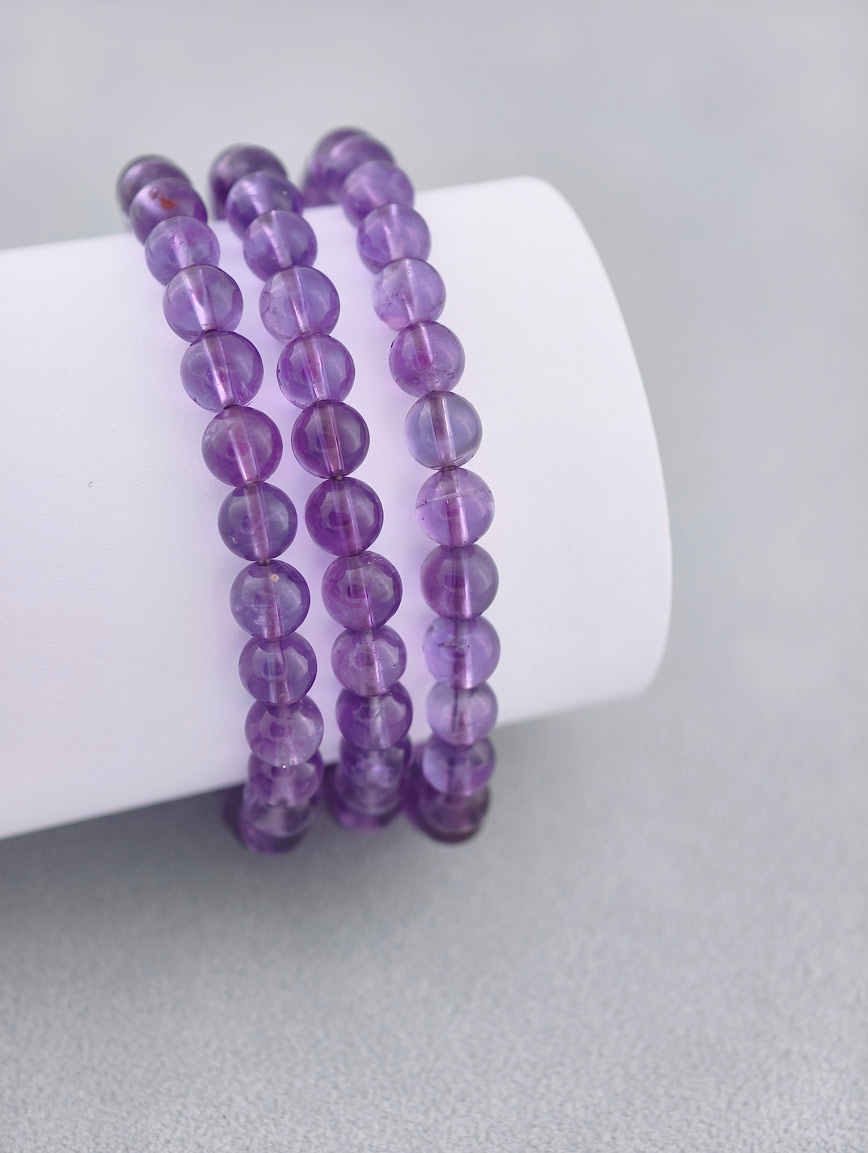Natural Amethyst Three-Wrap Bracelet image