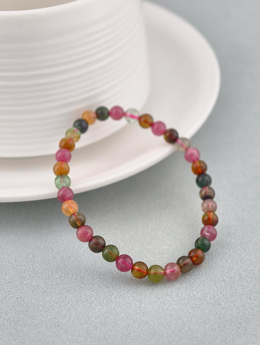 Natural Brazilian Rainbow Tourmaline Bracelet image