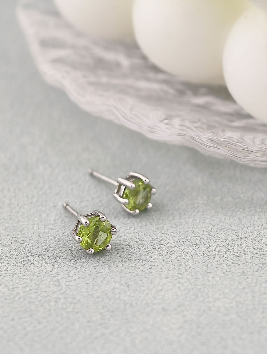 Natural Peridot Sterling Silver Earrings image