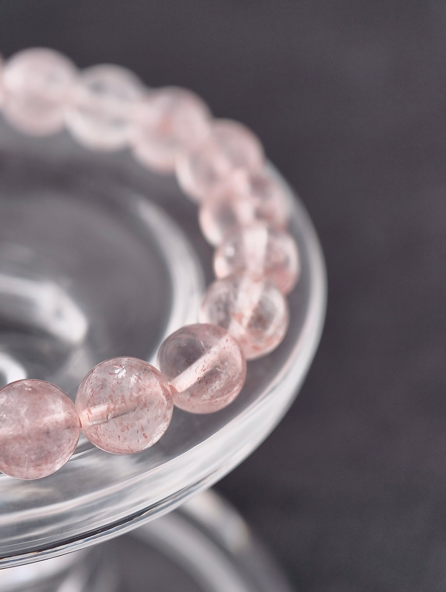 Natural Pink Strawberry Quartz Bracelet image