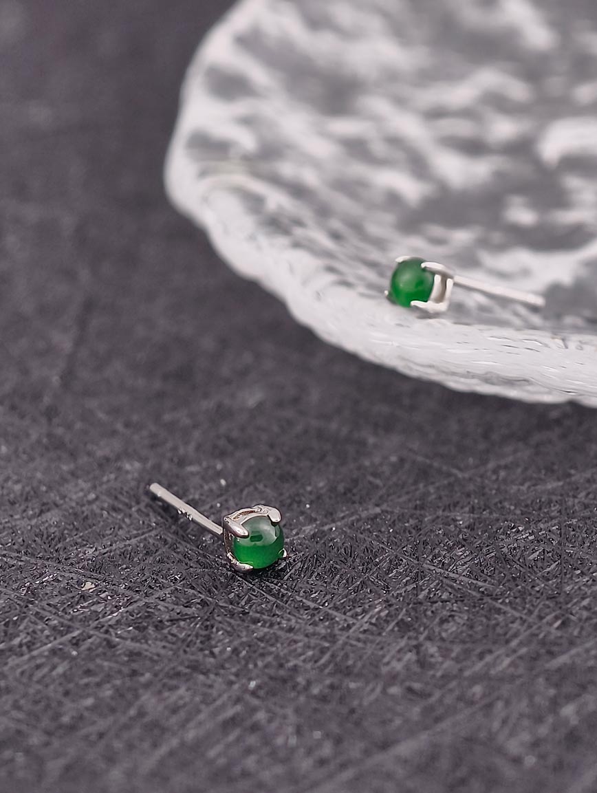 Natural Jadeite Simple Style Earrings image
