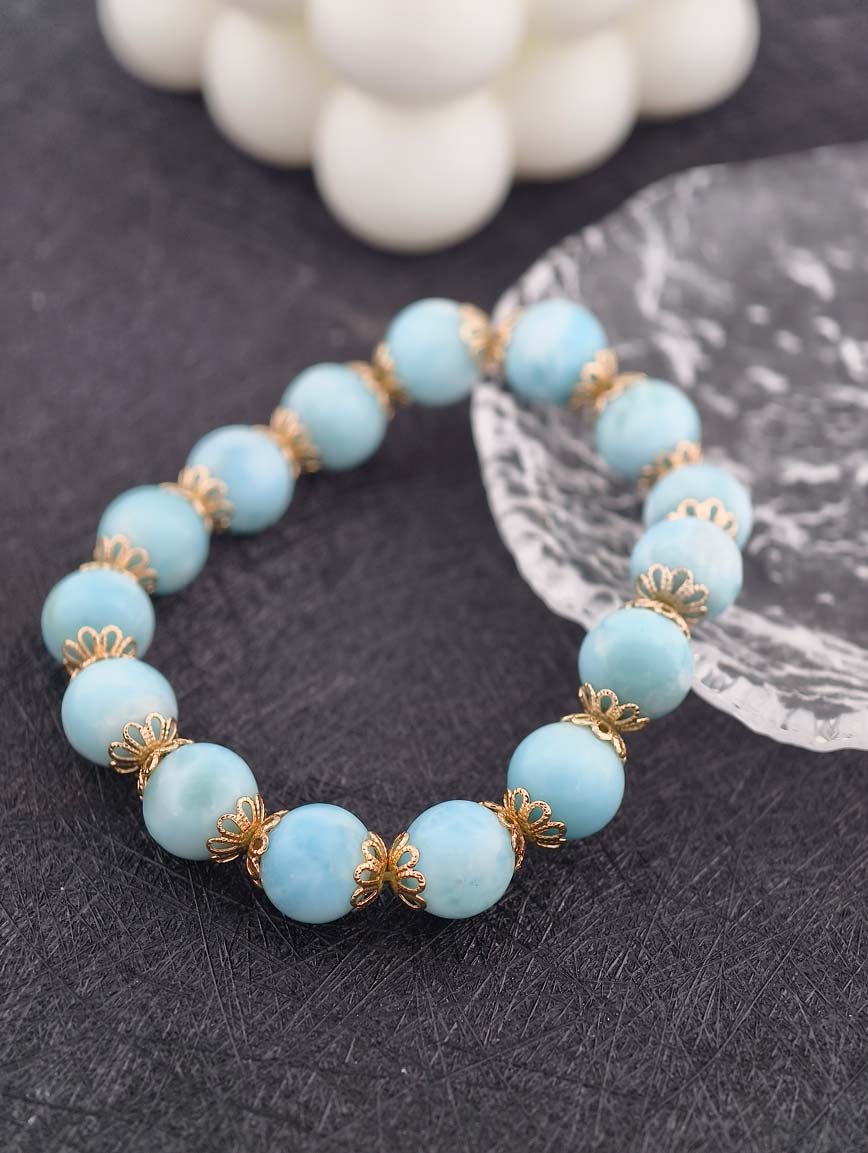 Natural Larimar Delicate Style Bracelet image
