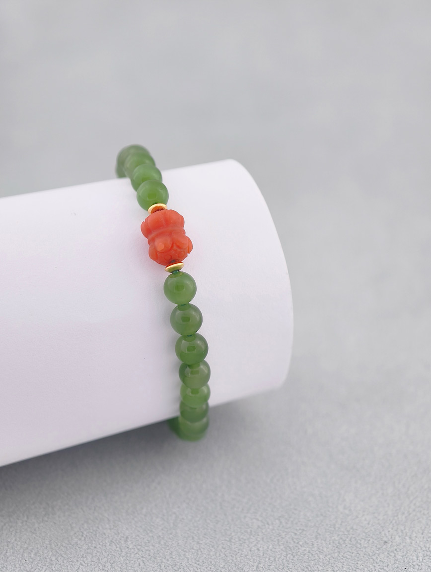 Natural Jasper and South Red Agate Simple Style Bracelet image