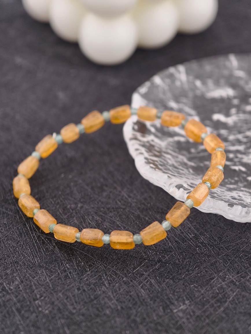 Natural Yellow Tourmaline and Blue Tourmaline Bracelet image