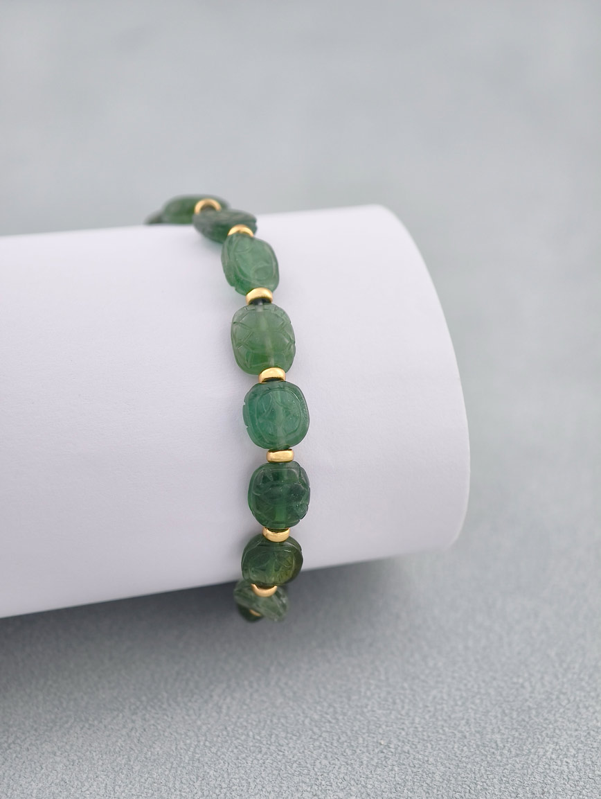 Natural Green Tourmaline Simple Style Bracelet image