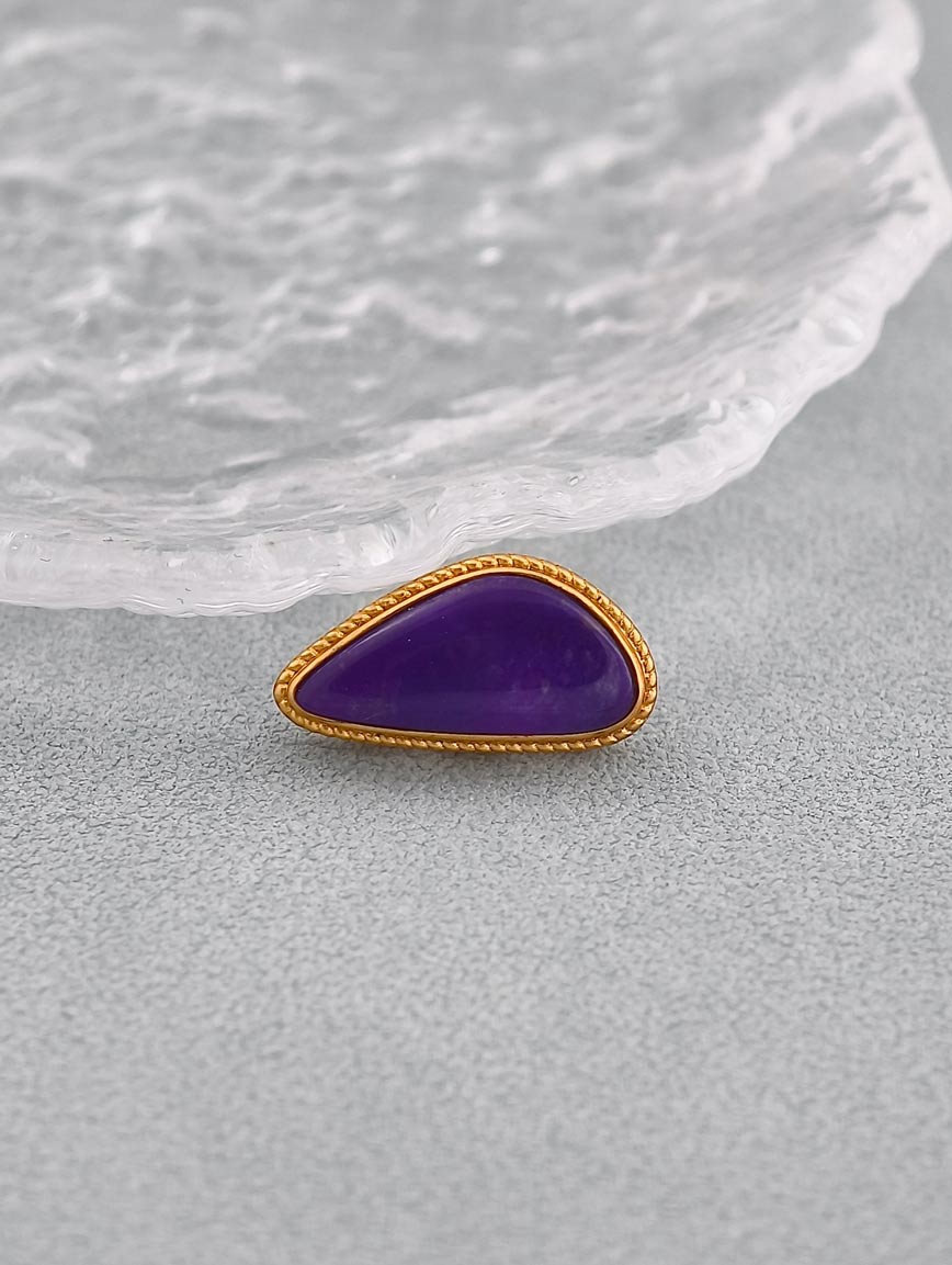 18K Gold Inlaid Sugilite Simple Style DIY Accessory image