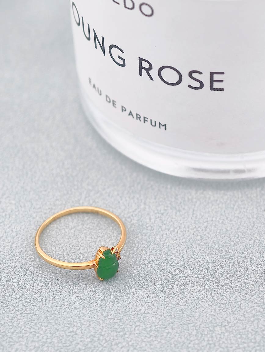 Natural Jadeite Gourd Simple Ring image