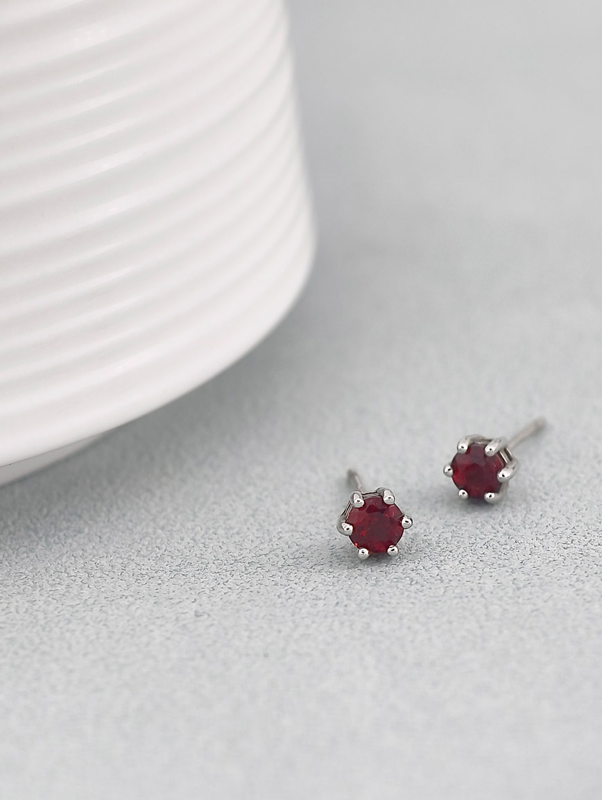 Natural Garnet Sterling Silver Earrings image