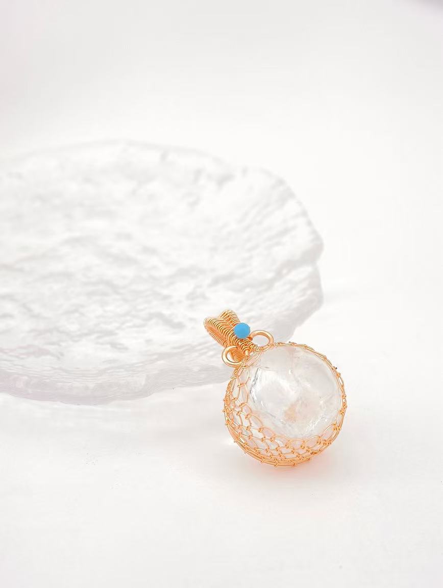 Natural Clear Quartz Ball Pendant image