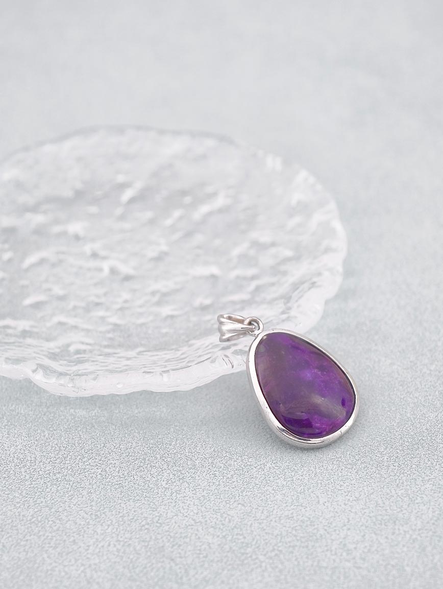 Natural Sugilite Simple Style Sterling Silver Pendant image
