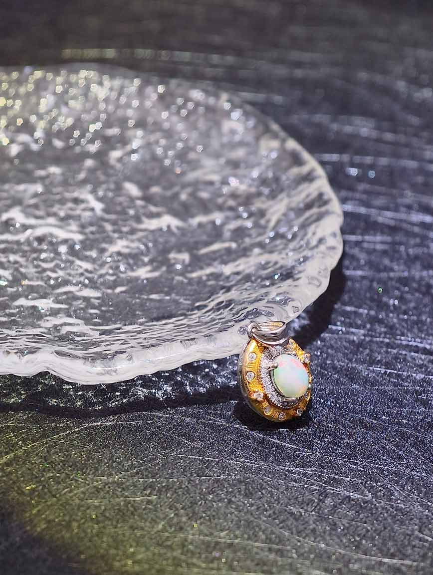 Natural Opal Sterling Silver Pendant image