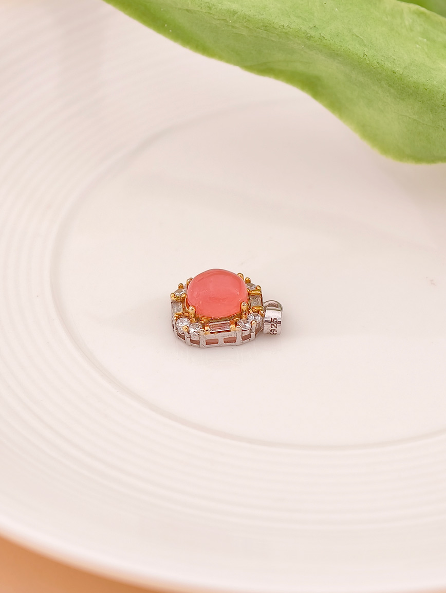 Natural Rhodochrosite Exquisite Style Sterling Silver Pendant image