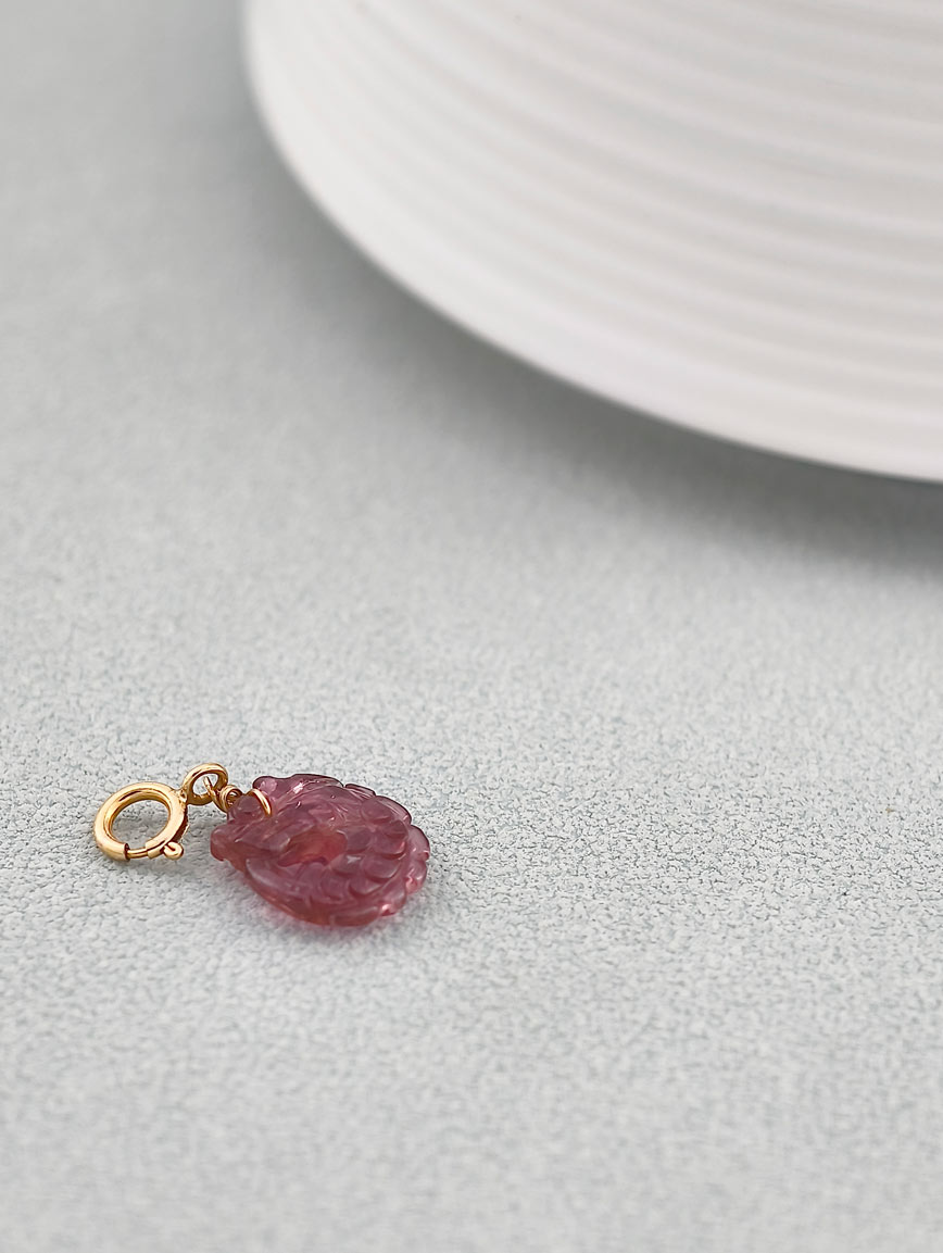 Natural Tourmaline Lucky Dragon Fish DIY Accessory image