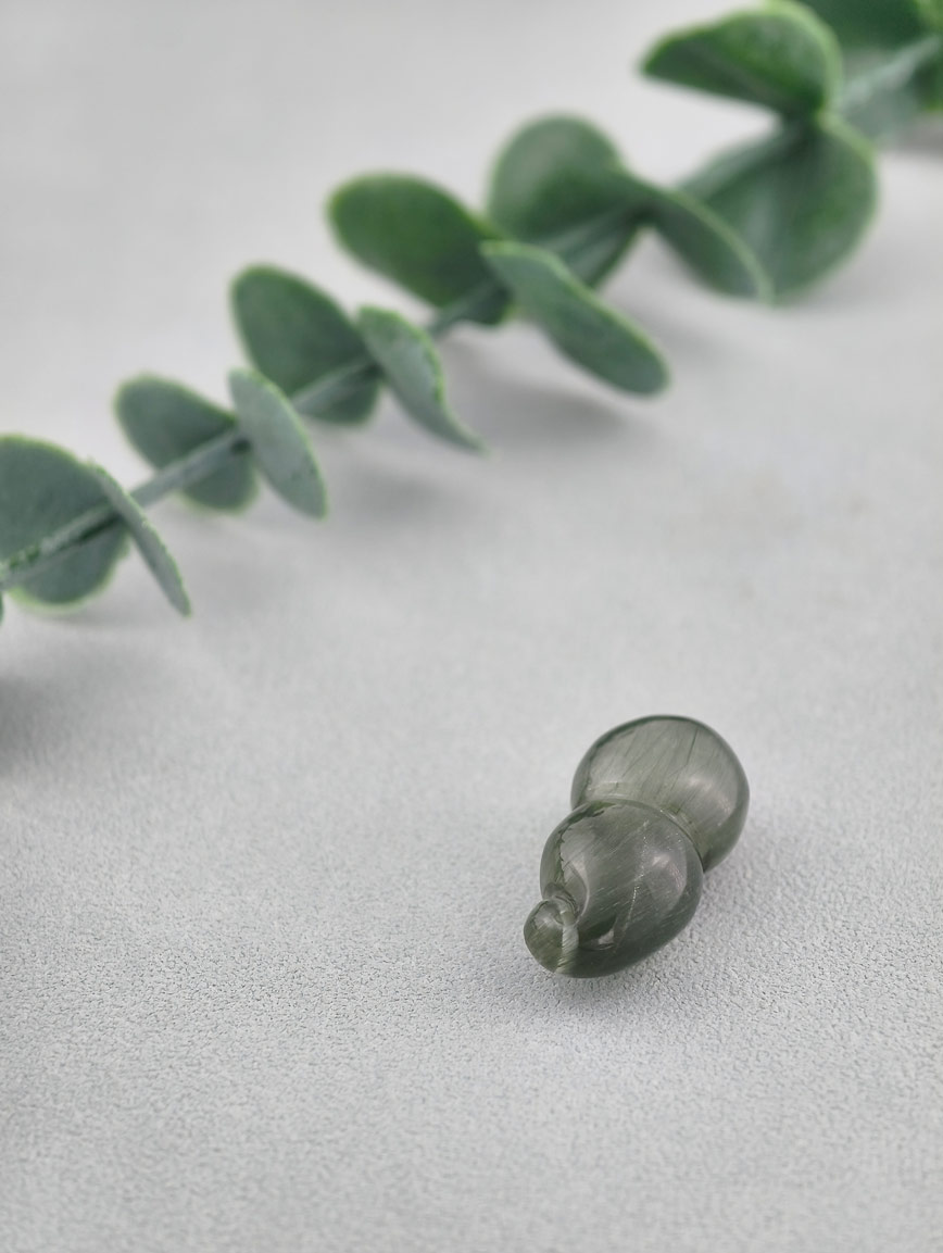 Natural Green Rutilated Quartz Gourd DIY Accessory image