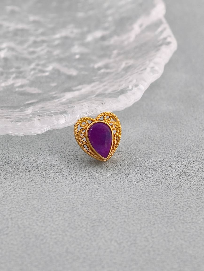 Heart Shaped 18K Gold Sugilite DIY Accessory image