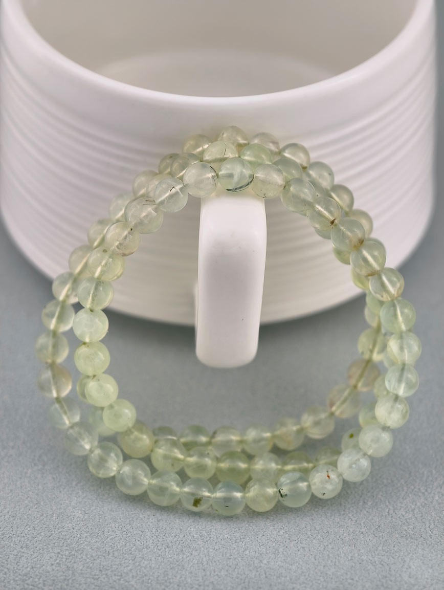Natural Prehnite Three-Wrap Bracelet image