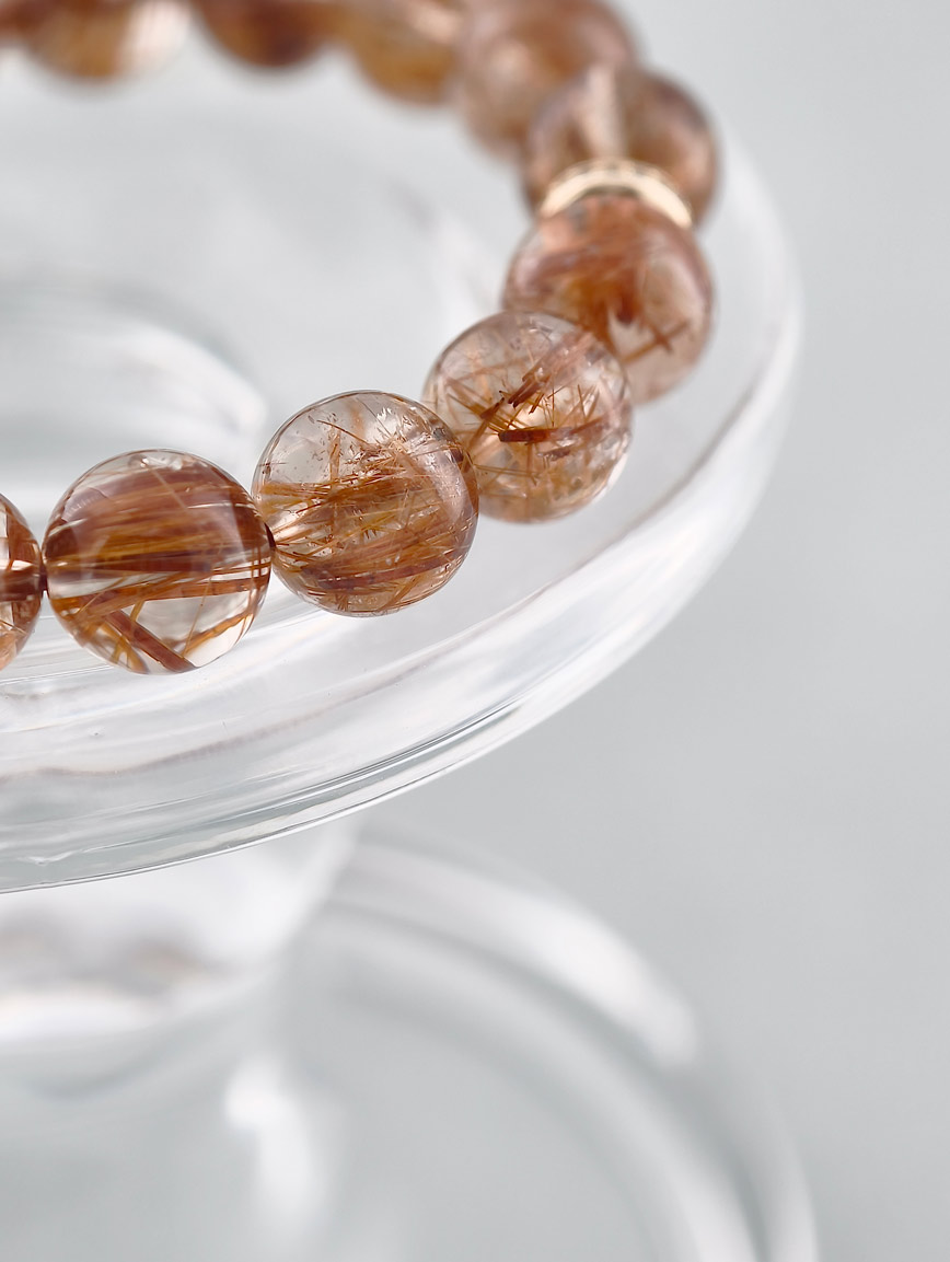 Natural Copper Rutilated Quartz Exquisite Style Bracelet image