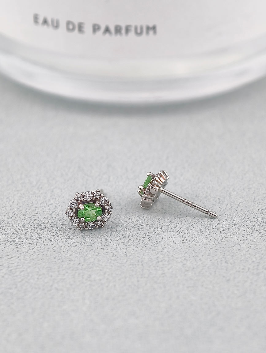 Natural Peridot Exquisite Style Sterling Silver Earrings image