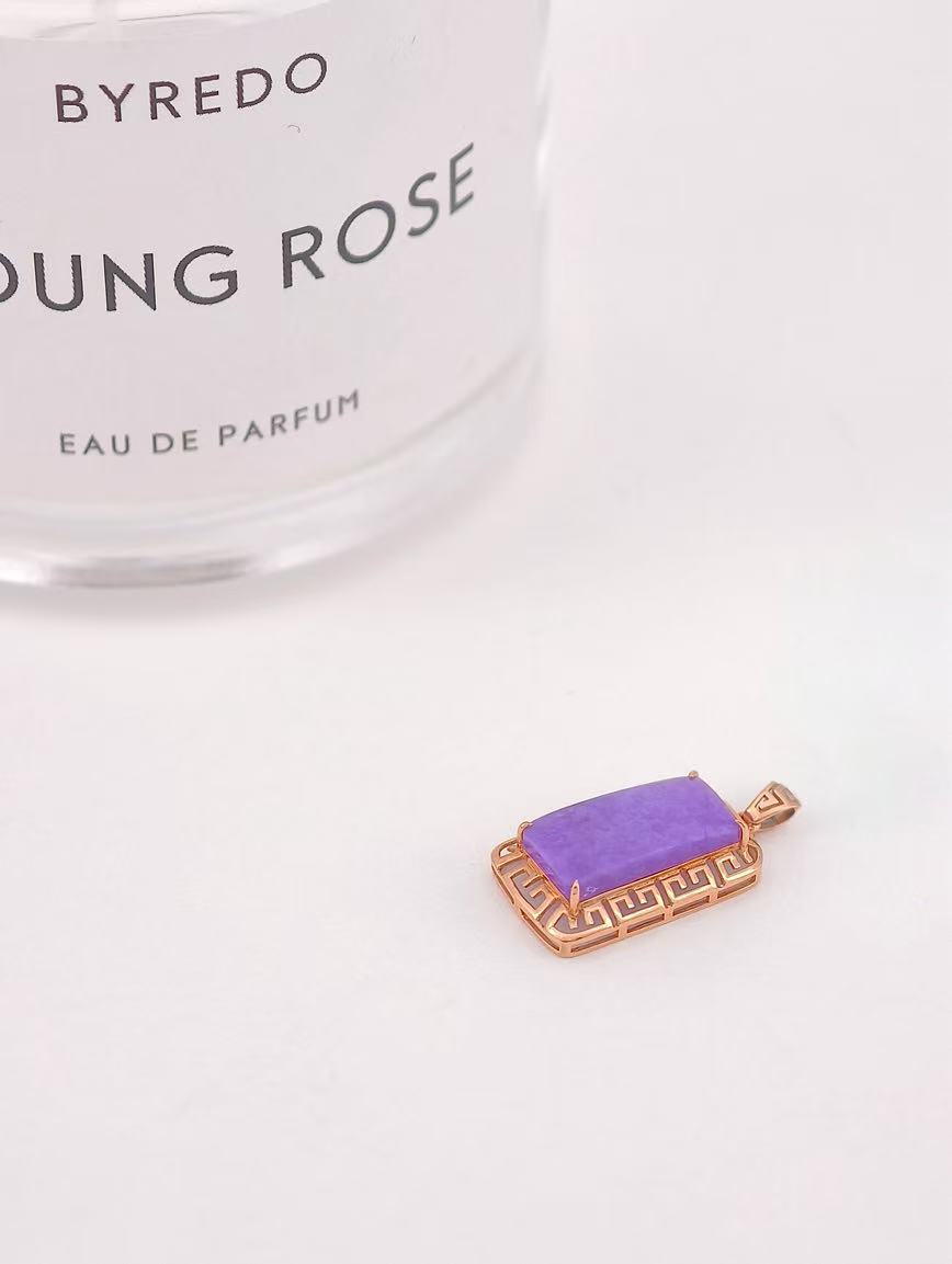 18K Gold Magic Purple Sugilite Square Pendant image