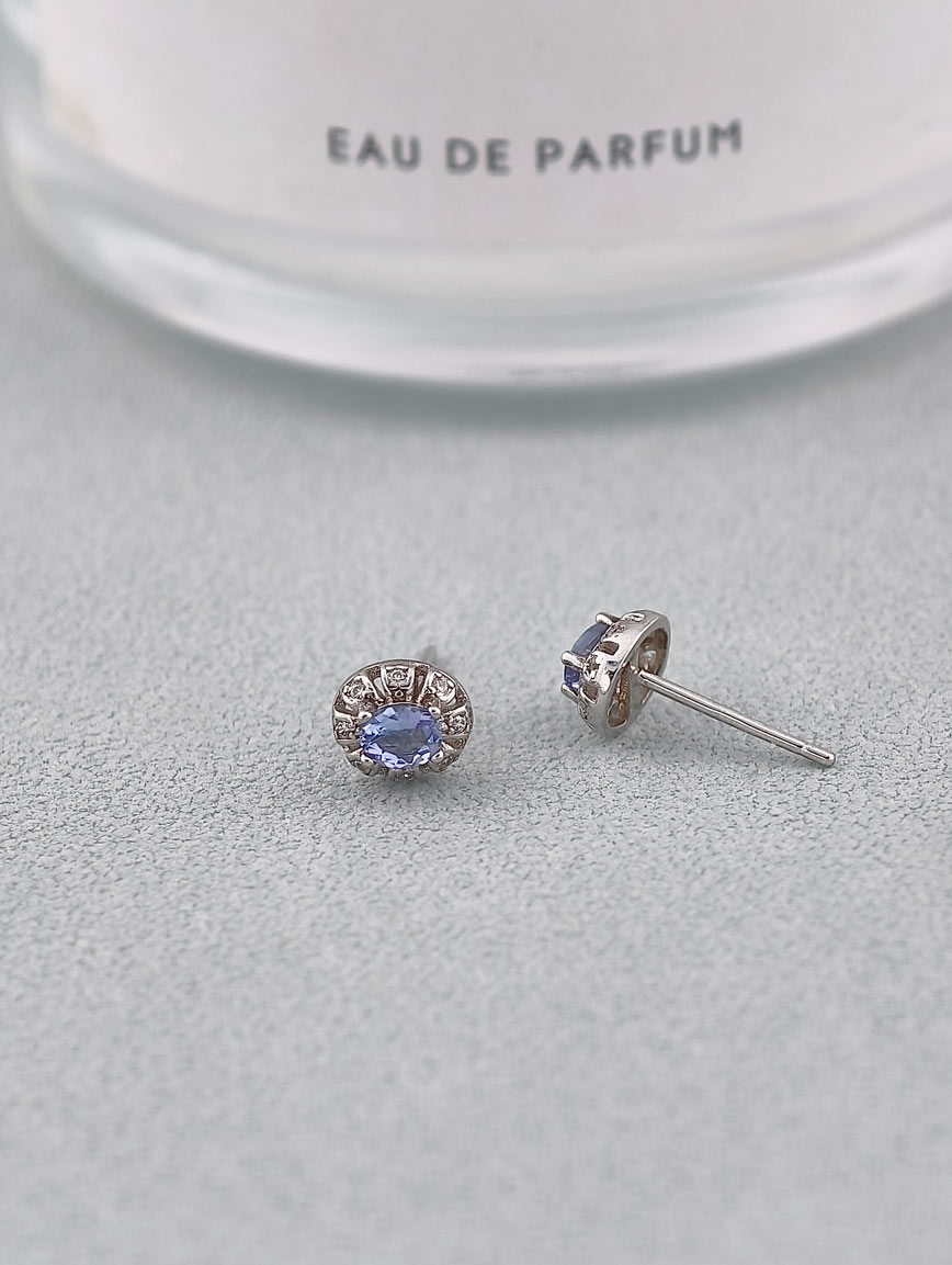 Natural Tanzanite Sterling Silver Earrings image