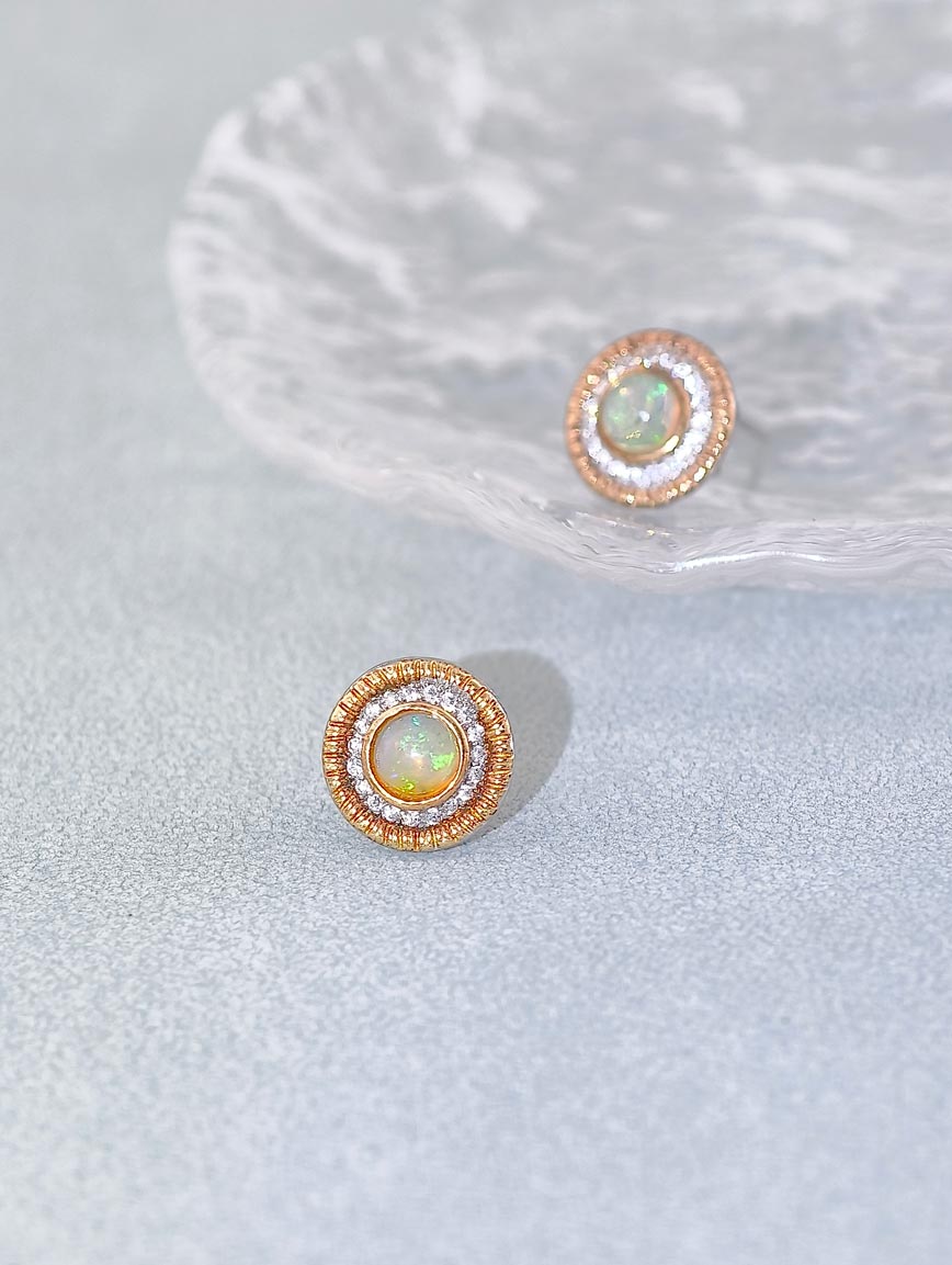 Natural Opal Sterling Silver Earrings image