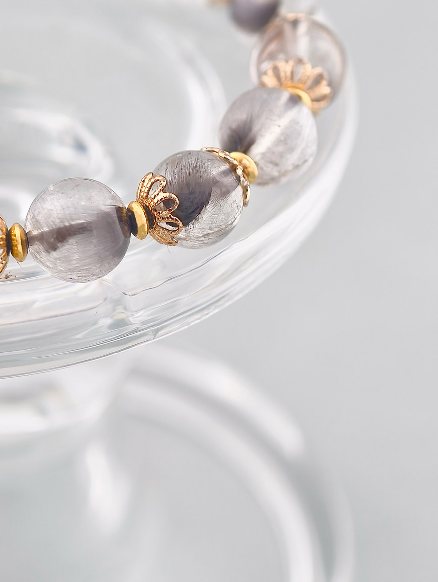 Natural Silver Rutilated Quartz Exquisite Style Bracelet image