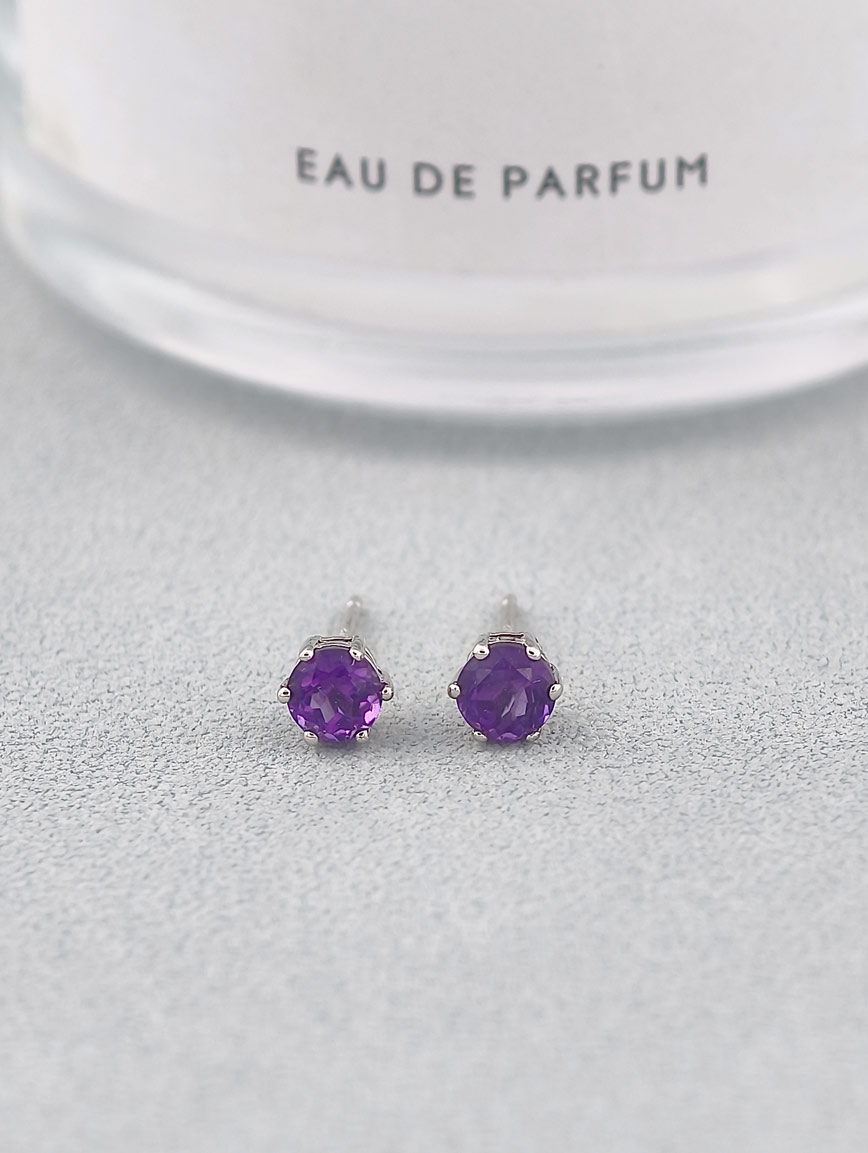 Natural Amethyst Sterling Silver Earrings image
