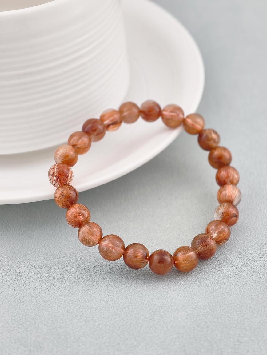 Natural Brazilian Copper Rutilated Quartz Bracelet image
