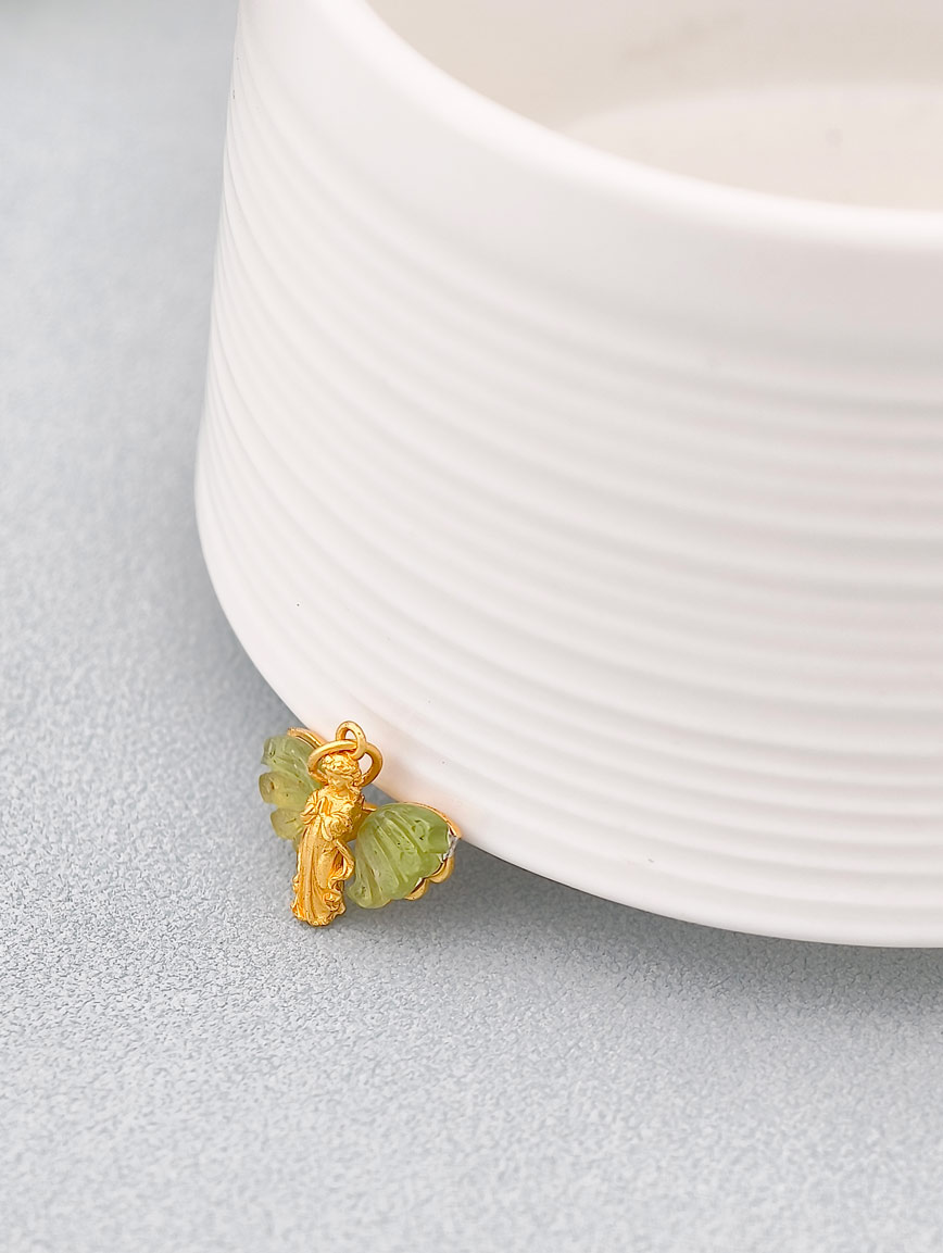 Natural Green Tourmaline Sterling Silver Pendant image