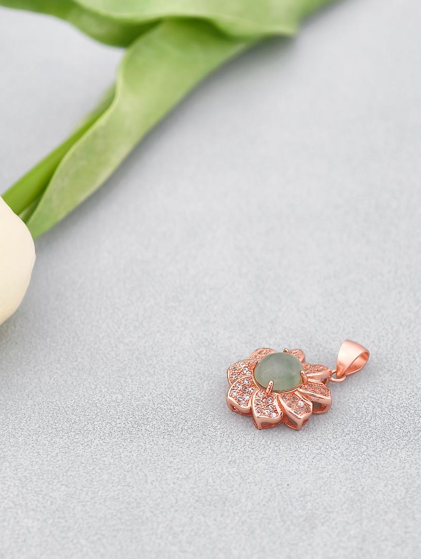 Elegant and Romantic Floral Jadeite Pendant image