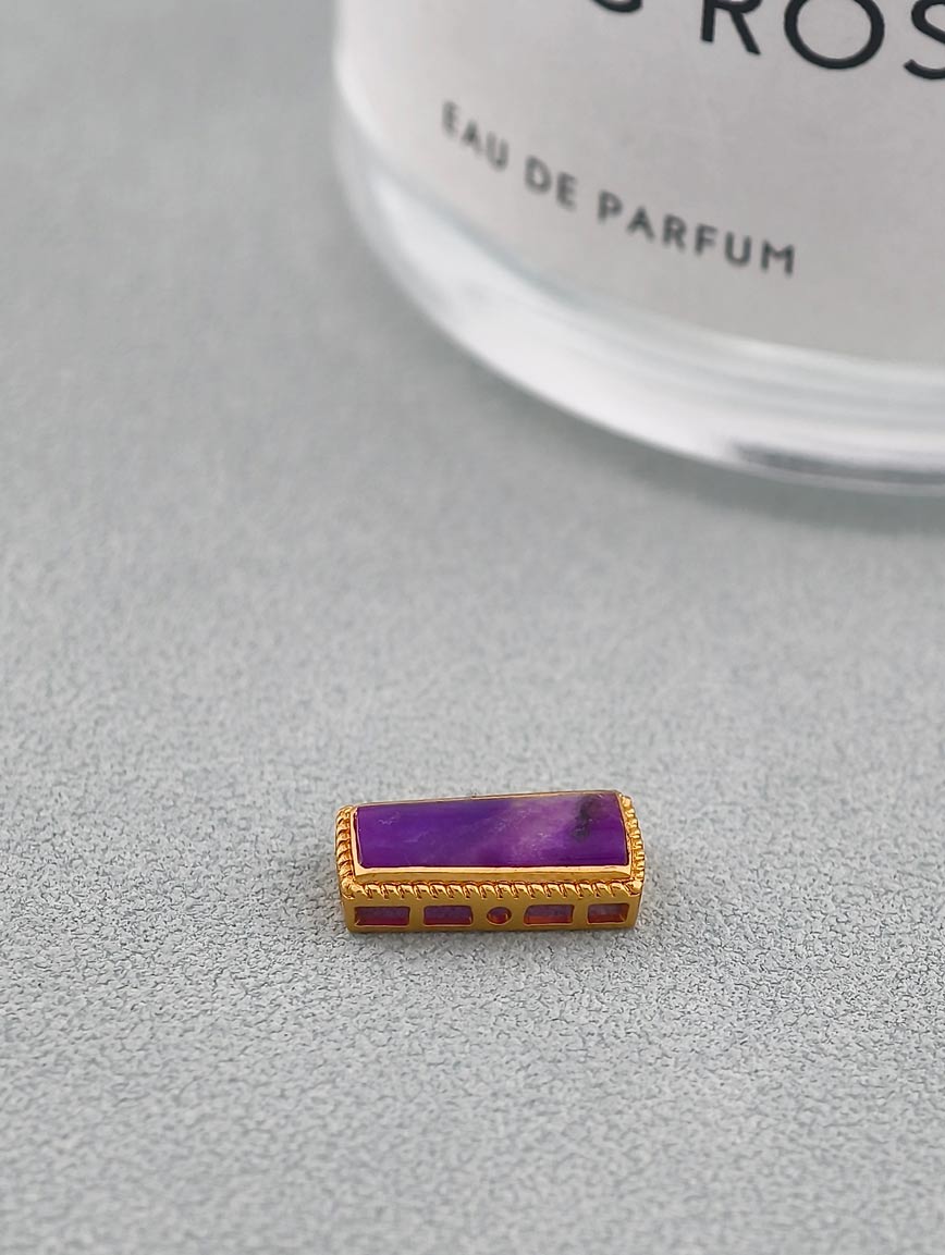 18K Gold Inlaid Natural Sugilite Simple Style DIY Accessory image