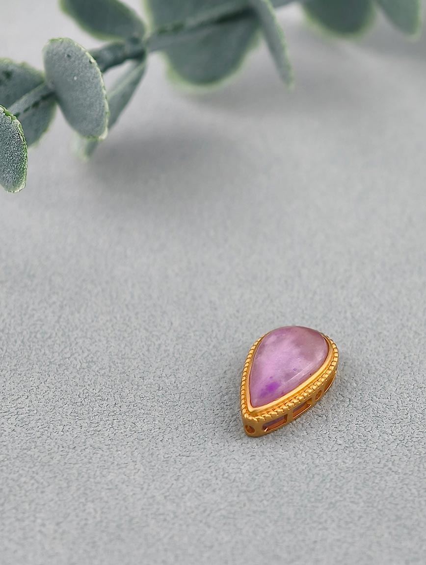 18K Gold Inlaid Water Drop Shaped Sugilite DIY Accessory image