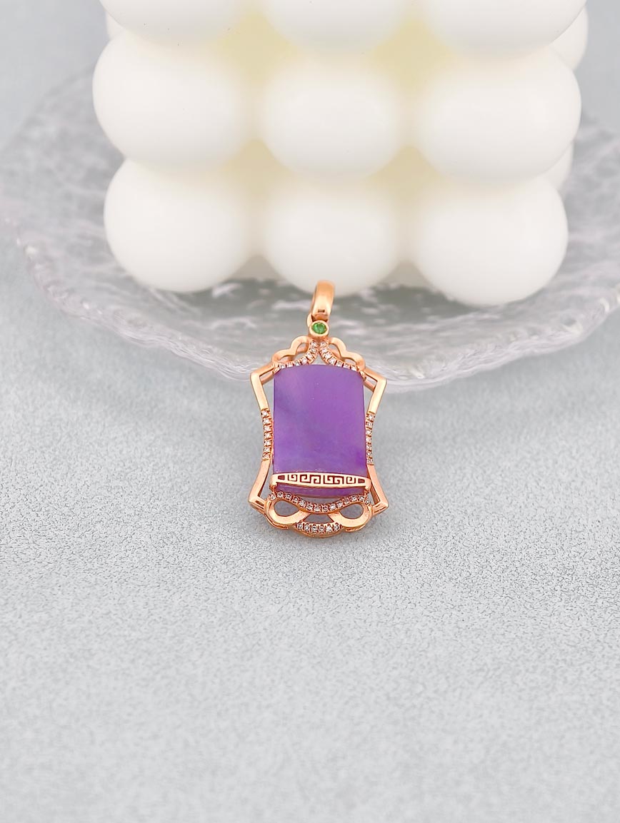 18K Gold Natural Sugilite Pendant image