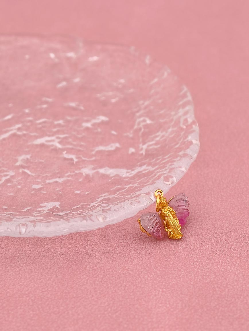 Natural Pink Tourmaline Sterling Silver Pendant image