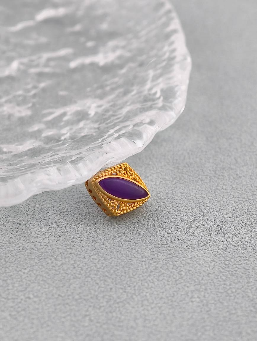 18K Gold Natural Sugilite Exquisite Style DIY Accessory image