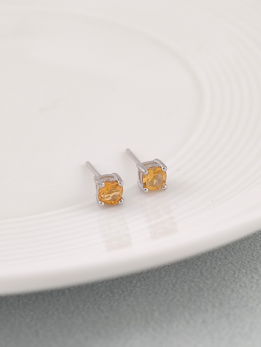 Natural Citrine Sterling Silver Earrings image