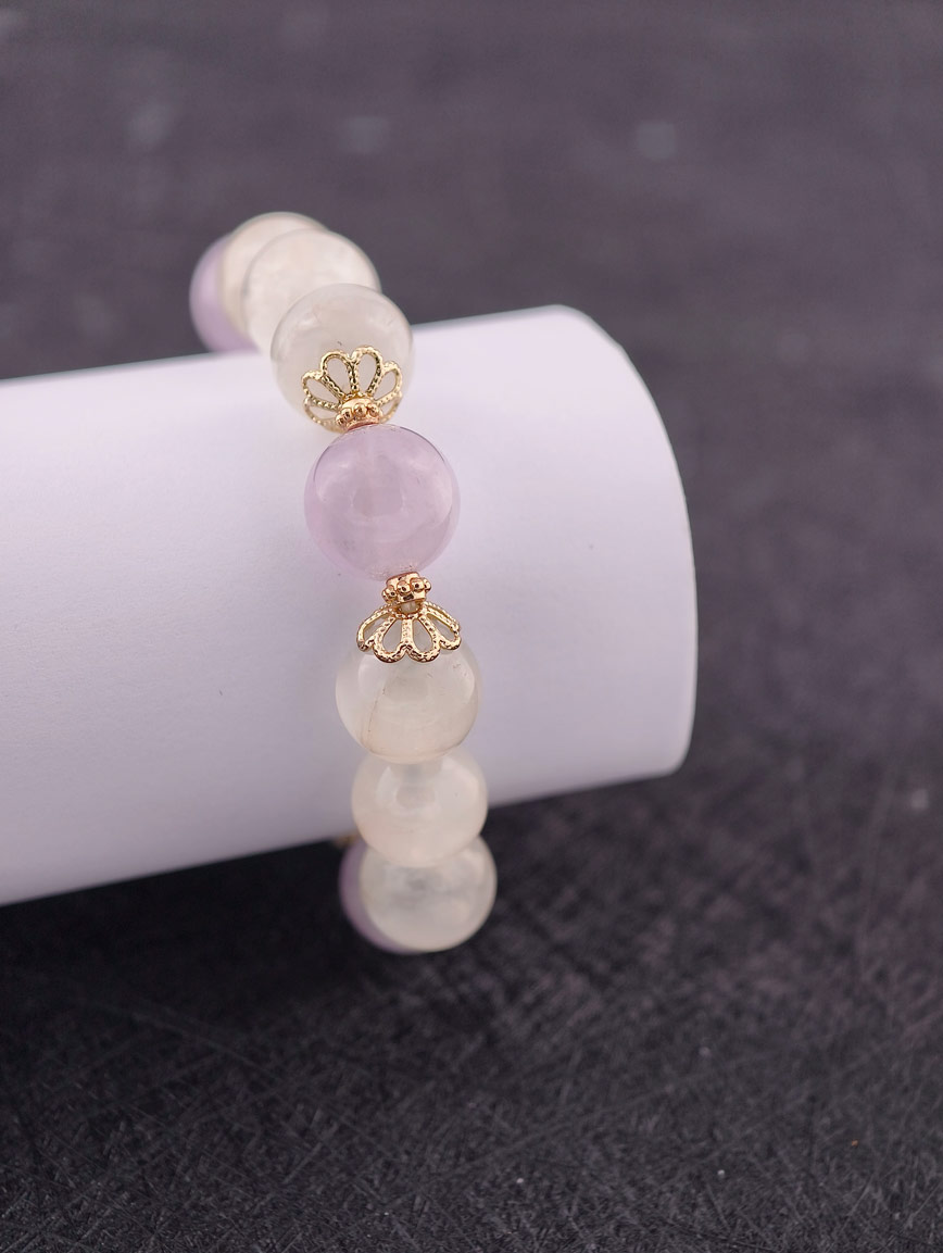 Natural Moonstone and Amethyst Bracelet image