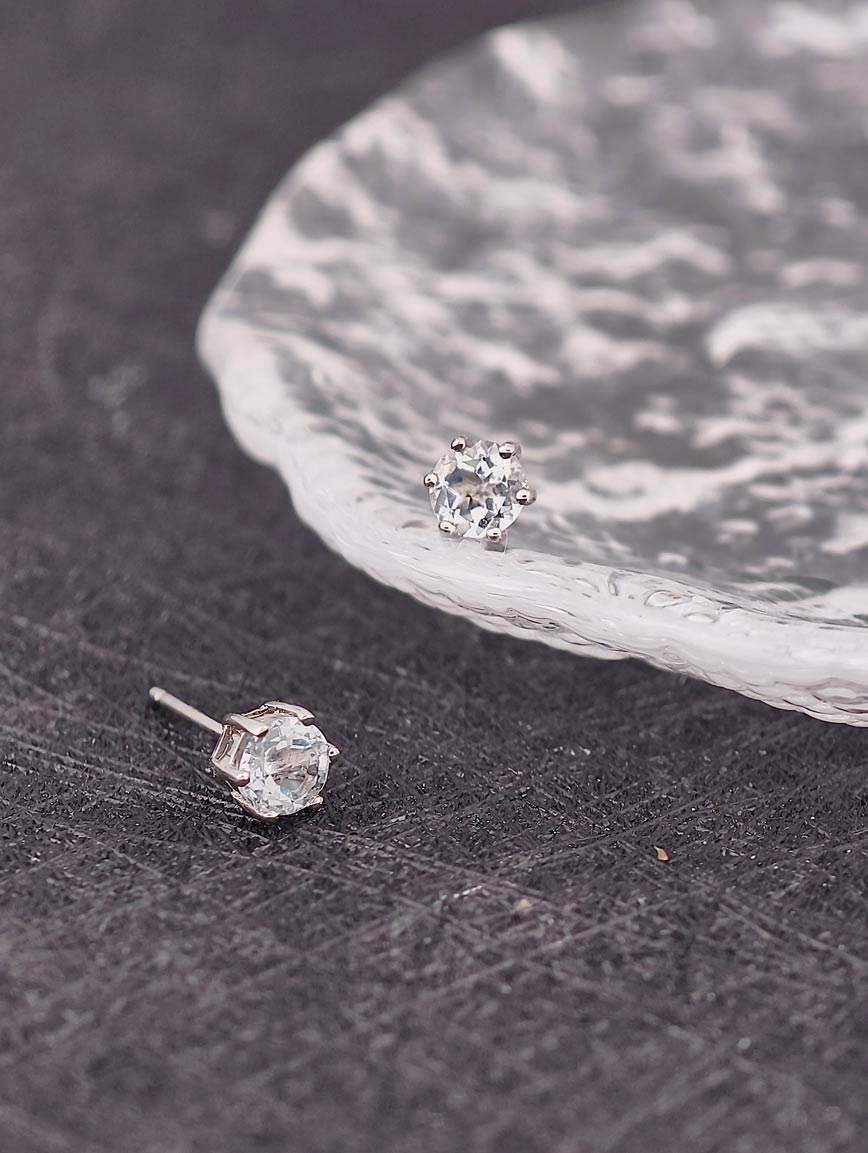 Natural Topaz Simple Style Sterling Silver Earrings image