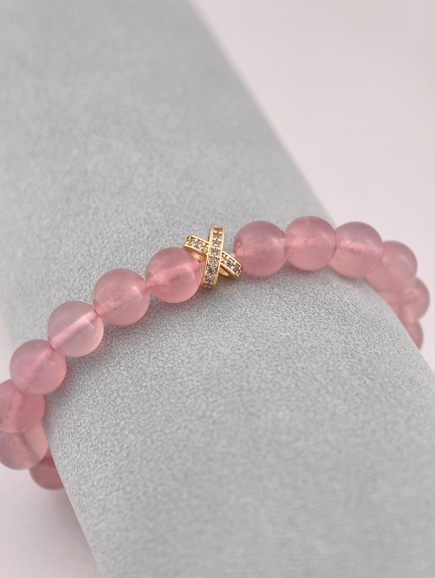 Natural Rose Quartz Delicate Style Bracelet image