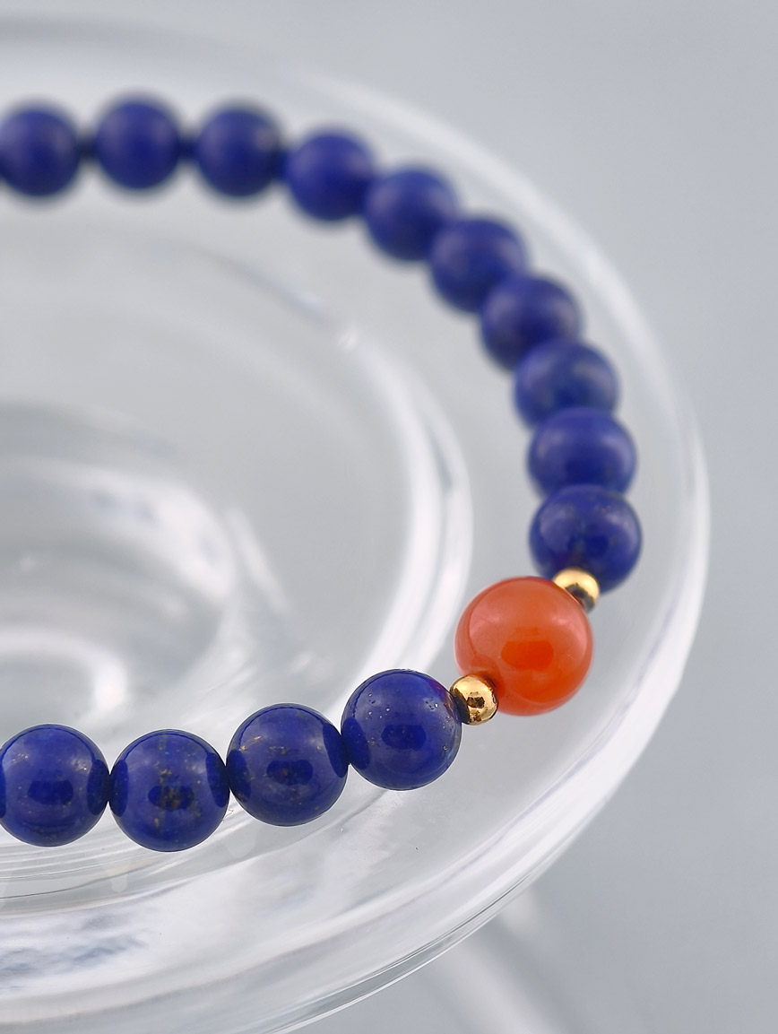 Natural Lapis Lazuli with South Red Agate Bracelet image