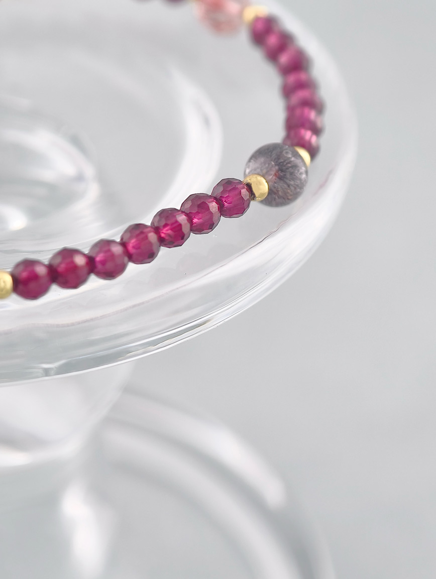 Natural Garnet and Super Seven Elegant Bracelet image