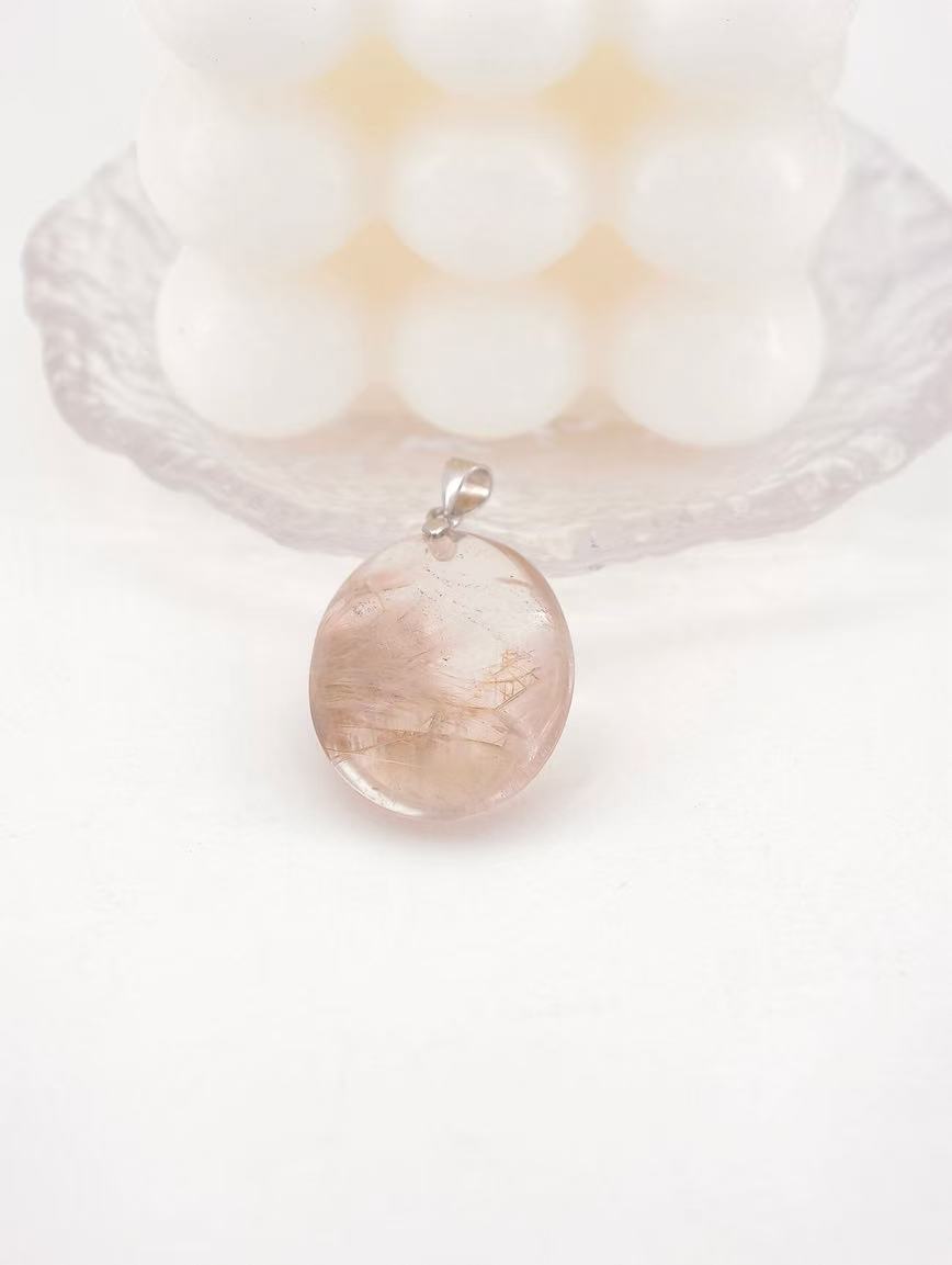 Natural Silver Rutilated Quartz Pendant image