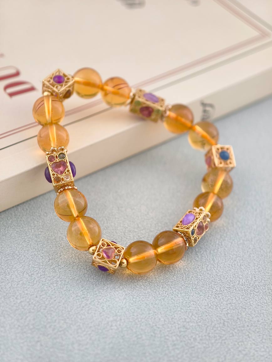 Citrine and Tourmaline Sugilite Bracelet image